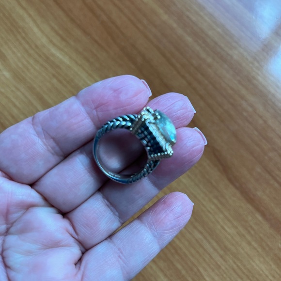 Green quartz and diamond ring - size 7 - Picture 7 of 10